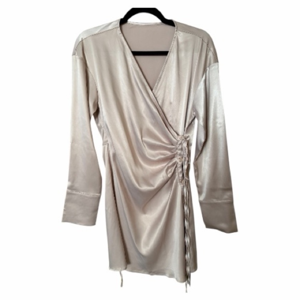 Halara V Neck Wrapped Tie Side / Button Mini Casual Dress, Size XS